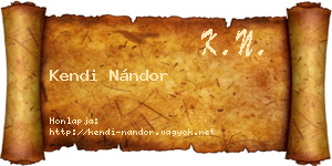 Kendi Nándor névjegykártya