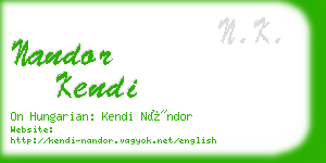 nandor kendi business card